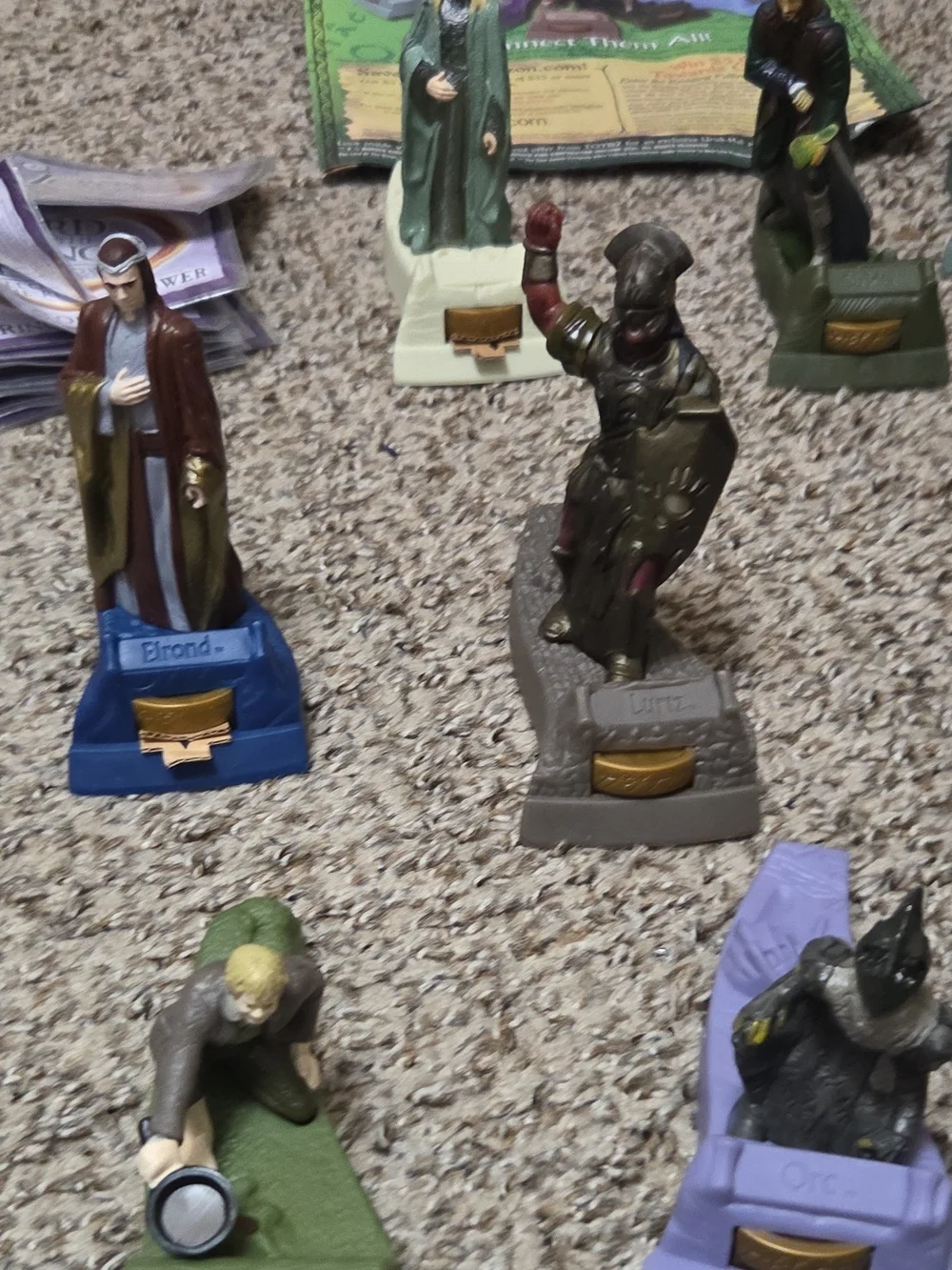 Burger King Lord of the Rings 2003 Mini Figure Toy Lot of 15 figurines w/ Cards